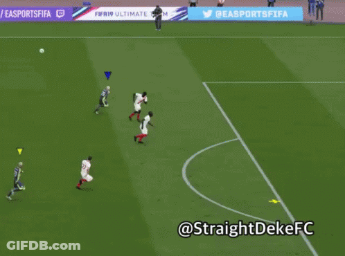 A Picture Of A Soccer Field With The Caption " Own Goal With Bot " GIF