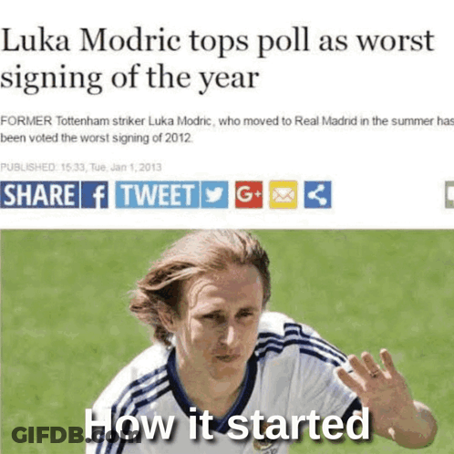 A Picture Of A Soccer Player With The Caption " How It Started " GIF