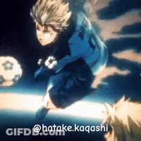 A Picture Of A Soccer Player With The Name Hatake Kagashi On It GIF