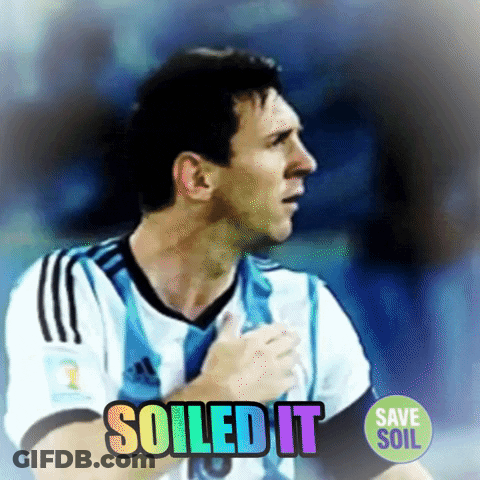 A Picture Of A Soccer Player With The Words " Soiled It " On It GIF