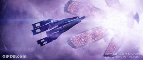 A Picture Of A Space Ship With The Words Virtual Foto Division GIF