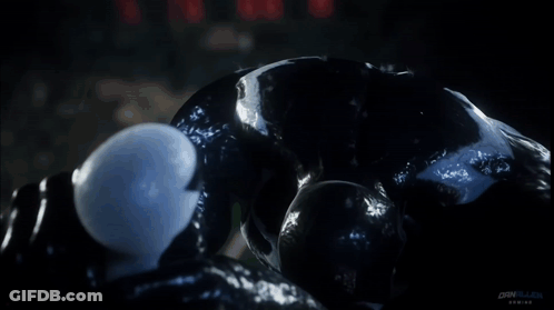 A Picture Of A Spider Man And A Monster With The Word Spiderman On It GIF
