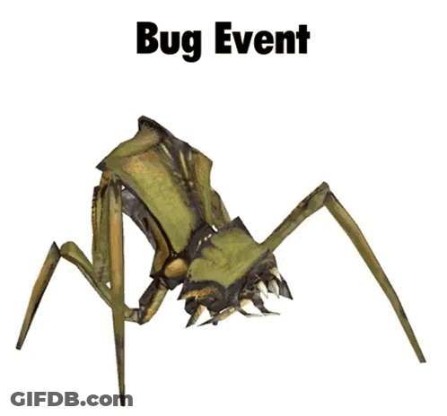 A Picture Of A Spider With The Words Bug Event Above It GIF