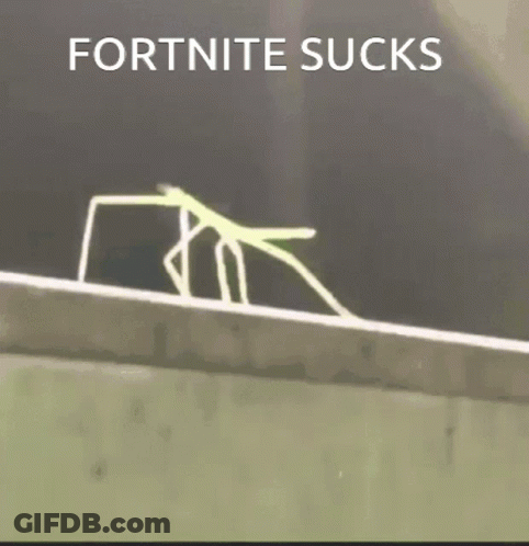 A Picture Of A Spider With The Words Fortnite Sucks On The Bottom GIF