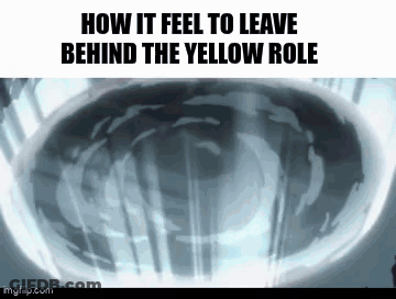 A Picture Of A Spinning Top With The Words `` How It Feel To Leave Behind The Yellow Role '' GIF