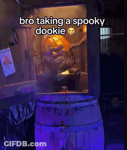 A Picture Of A Spooky Dookie With The Caption Bro Taking A Spooky Dookie GIF