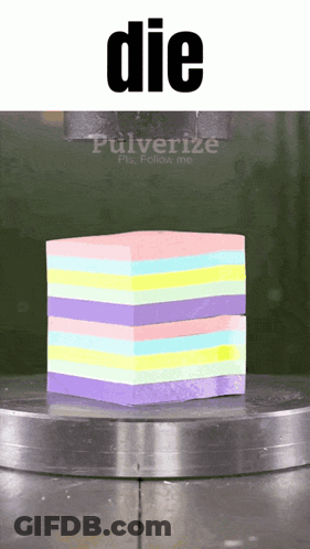 A Picture Of A Stack Of Sticky Notes With The Word Die Above It GIF