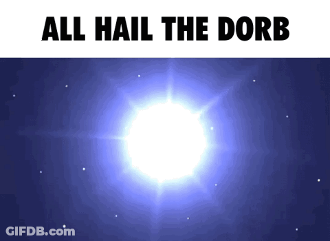 A Picture Of A Star With The Words " All Hail The Dorb " Above It GIF