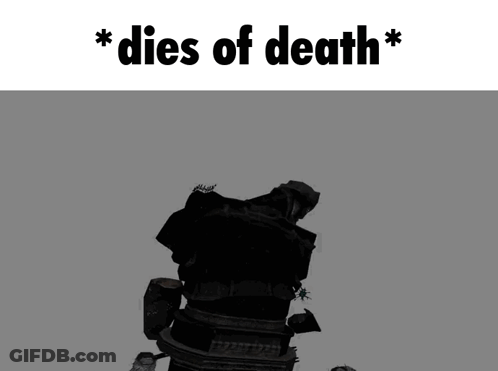 A Picture Of A Statue With The Words * Dies Of Death * On The Bottom GIF