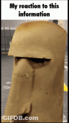 A Picture Of A Statue With The Words My Reaction To This Information GIF