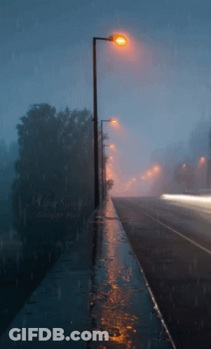 A Picture Of A Street With A Google Plus Logo GIF