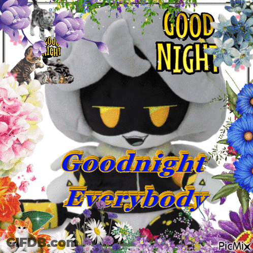 A Picture Of A Stuffed Animal That Says Good Night GIF