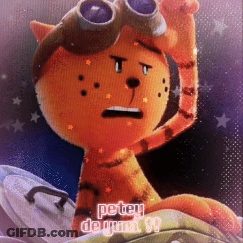 A Picture Of A Stuffed Animal That Says Petey De Yumi GIF