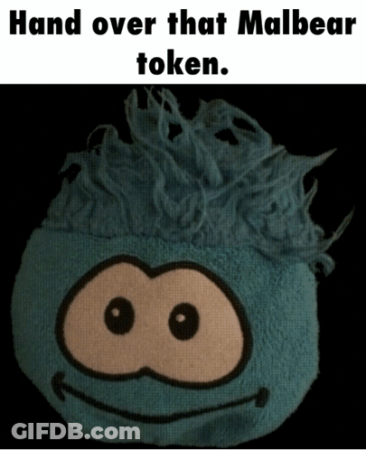 A Picture Of A Stuffed Animal With The Words Hand Over That Malbear Token GIF