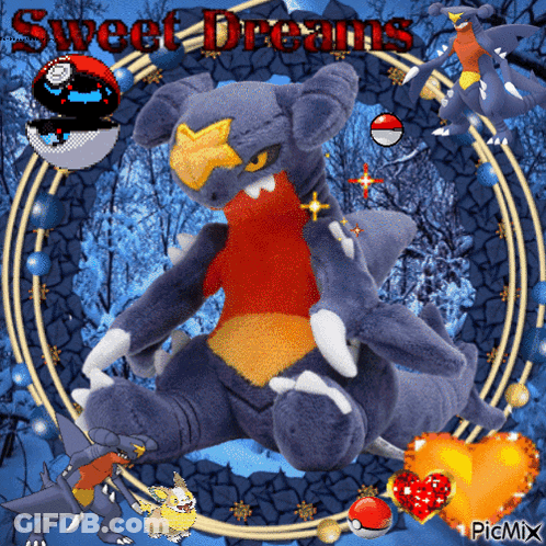 A Picture Of A Stuffed Animal With The Words Sweet Dreams GIF