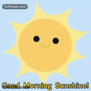 A Picture Of A Sun With A Face And The Words Good Morning Sunshine GIF