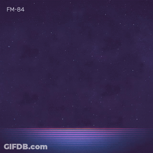 A Picture Of A Sunset With The Numbers Fm-84 Below It GIF