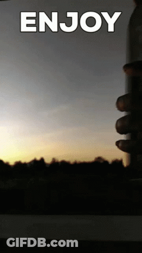 A Picture Of A Sunset With The Words Enjoy Written On It GIF