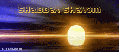 A Picture Of A Sunset With The Words Shabbat Shalom GIF