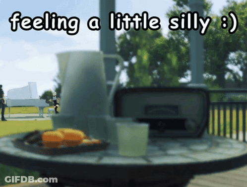 Table With Feeling A Little Silly GIF