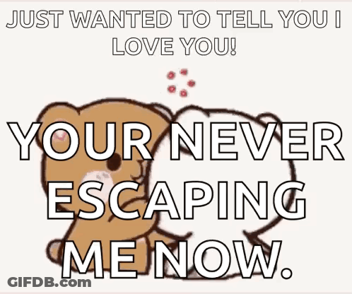 A Picture Of A Teddy Bear With Hearts And The Words " Just Wanted To Tell You I Love You " GIF