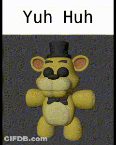 A Picture Of A Teddy Bear With The Words Yuh Huh Written Below It GIF
