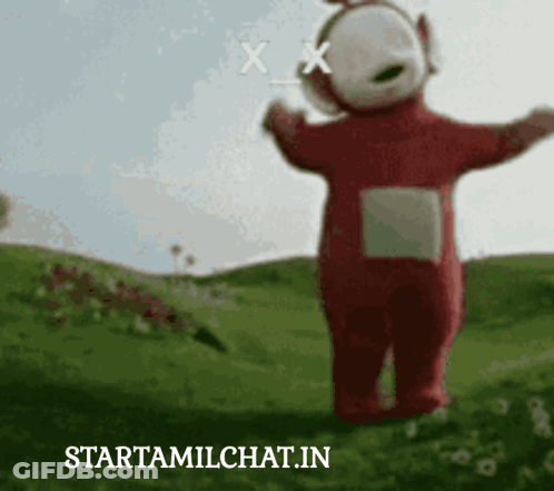 A Picture Of A Teletubbies Character With The Words Starttamilchat.in Underneath It GIF
