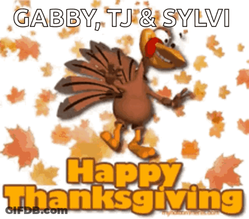 A Picture Of A Turkey With The Words Happy Thanksgiving GIF
