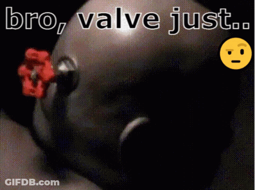 A Picture Of A Valve With The Words Bro Valve Just Above It GIF