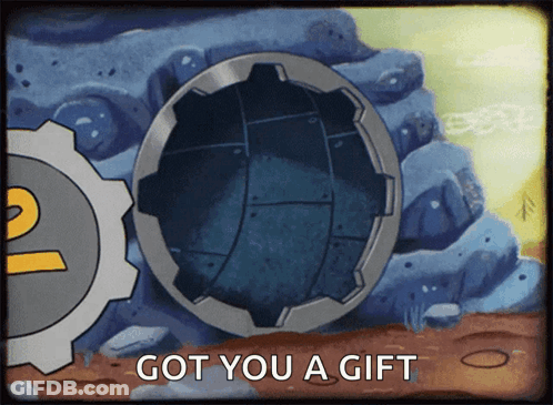 A Picture Of A Vault With The Words Got You A Gift Below It GIF