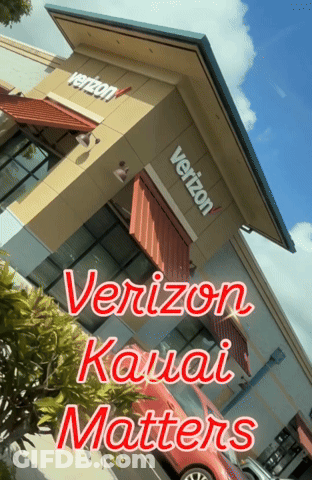 A Picture Of A Verizon Store With The Words Verizon Hawaii Matters On It GIF