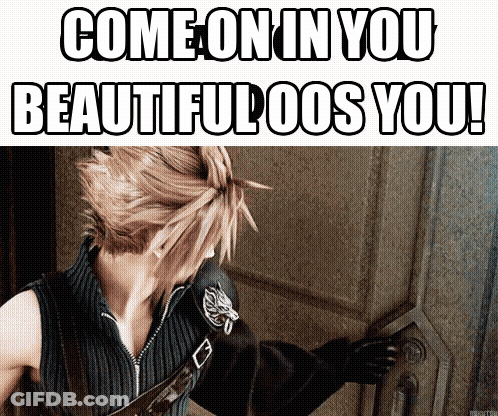 A Picture Of A Video Game Character That Says Come On In You Beautiful Loos You GIF