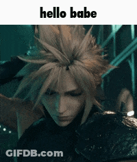 A Picture Of A Video Game Character With The Words Hello Babe Written On It GIF