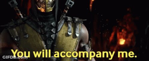 A Picture Of A Video Game Character With The Words " You Will Accompany Me " GIF