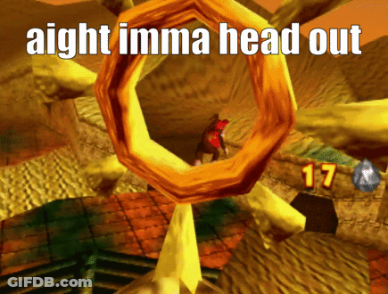 A Picture Of A Video Game With The Words " Aight Imma Head Out " On It GIF