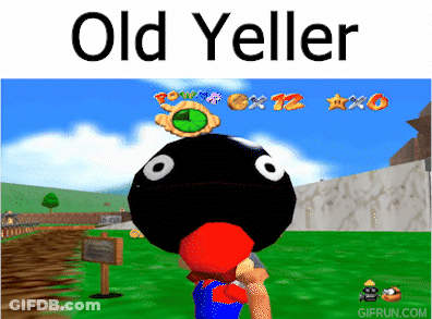 A Picture Of A Video Game With The Words Old Yeller At The Top GIF