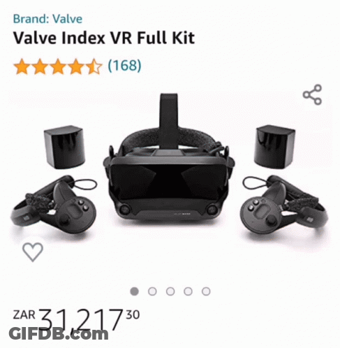 A Picture Of A Virtual Reality Headset With A Price Of 31,217.30 GIF