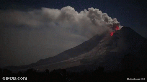 A Picture Of A Volcano Taken In 2014 GIF
