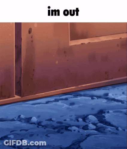A Picture Of A Wall And Floor With The Words Im Out Below It GIF