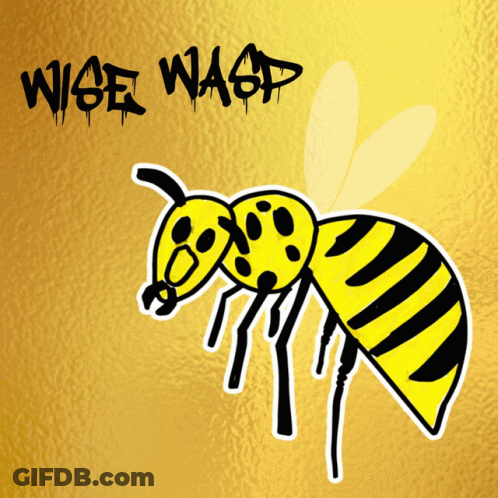 A Picture Of A Wasp With The Words Wise Wasp Written Above It GIF
