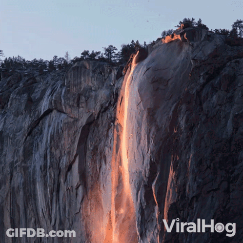 A Picture Of A Waterfall With The Word Viralhog On The Bottom GIF