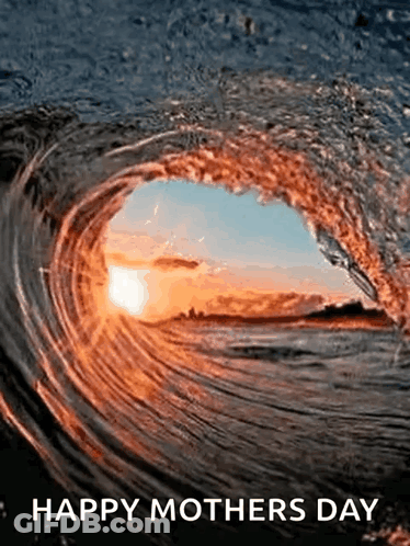 A Picture Of A Wave With The Words Happy Mothers Day Written On It GIF