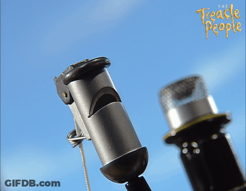 A Picture Of A Whistle And A Microphone With The Words The Treachle People Written On The Bottom GIF