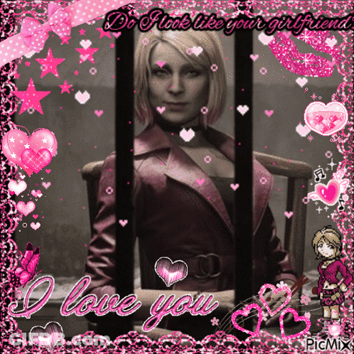 A Picture Of A Woman Behind Bars With The Words I Love You GIF