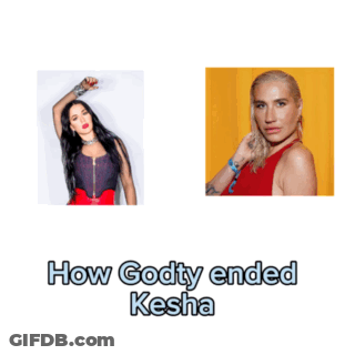 A Picture Of A Woman Next To A Picture Of An Animal GIF