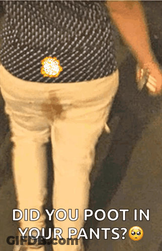 A Picture Of A Woman 'S Butt With The Words Did You Poot In Your Pants Below It GIF