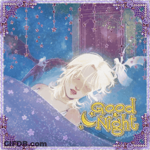 A Picture Of A Woman Sleeping And The Words Good Night GIF