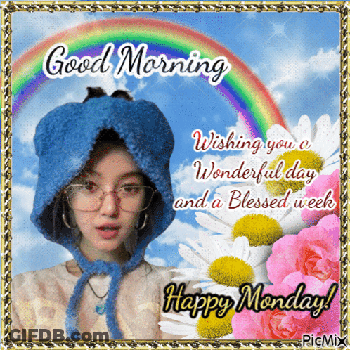 A Picture Of A Woman Wishing You A Wonderful Day And A Blessed Week On Monday GIF