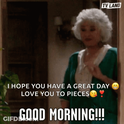 A Picture Of A Woman With A Caption That Says " Good Morning " GIF