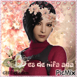 Woman With Flower Crown And Es De Nifa Ada Text GIF
